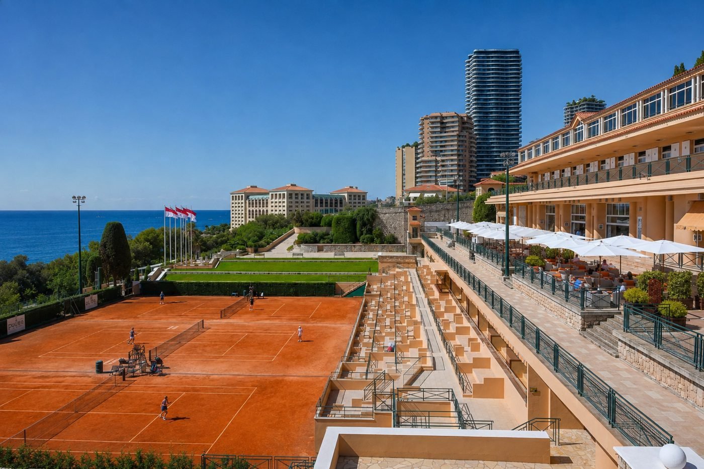 Monte-Carlo Country Club clay courts overlooking the Mediterranean
