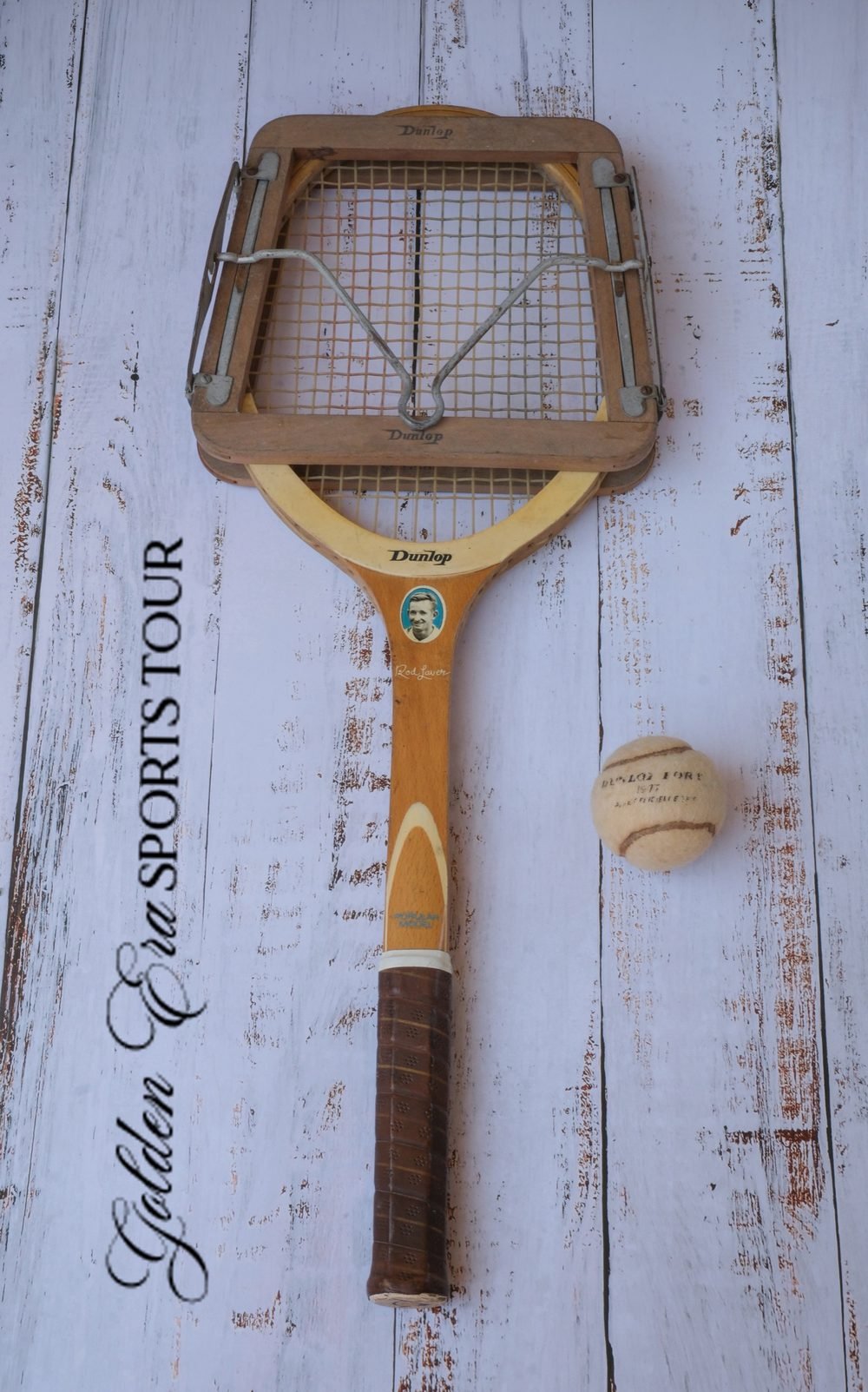 Vintage Dunlop wooden racquet, Golden Era Sports Tour
